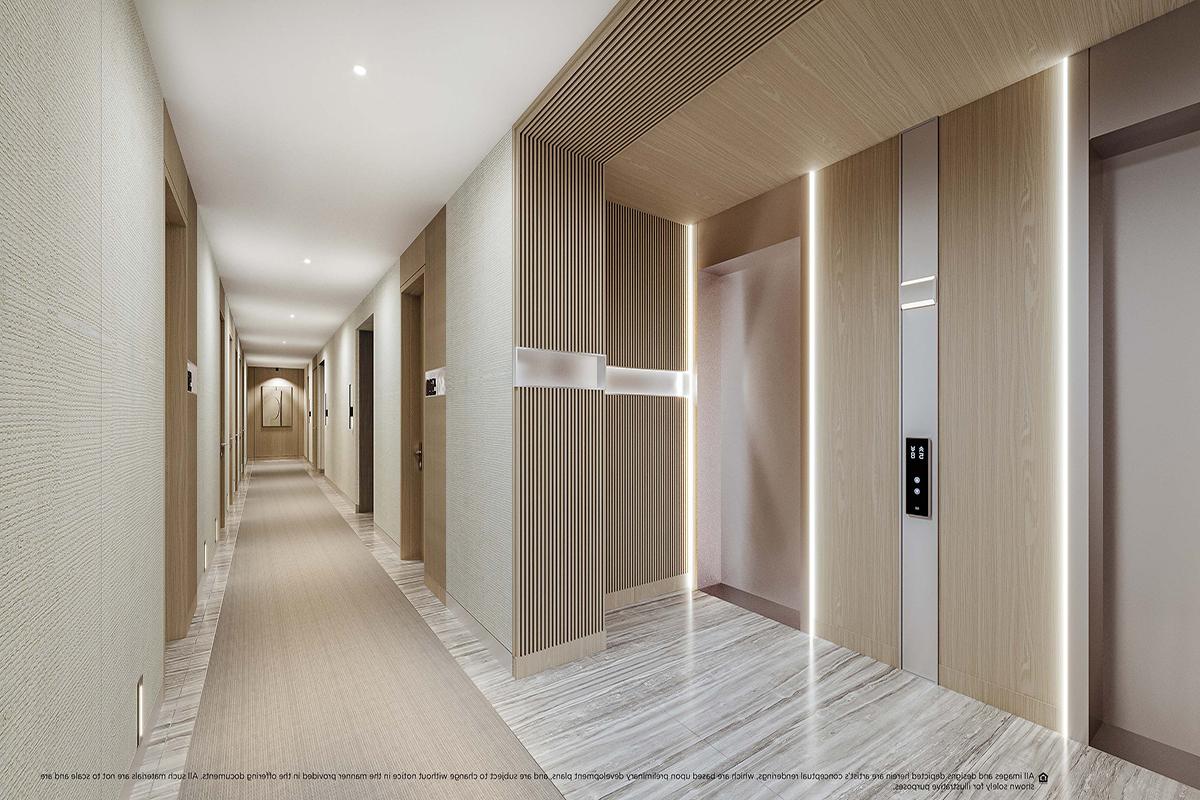 Rendering of La Baia Hallway