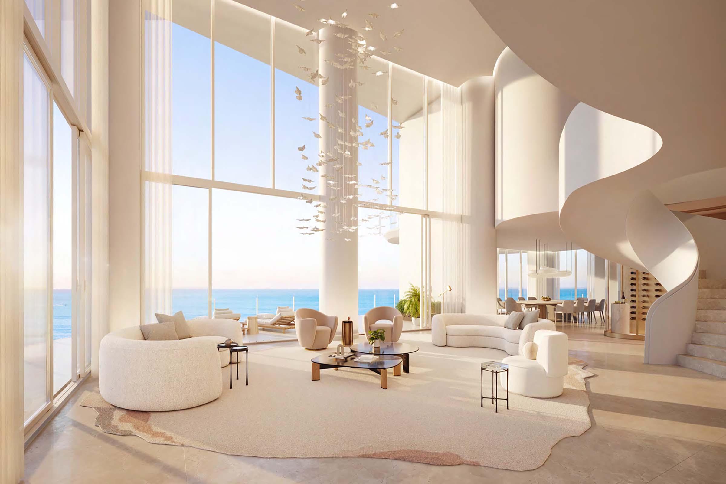 Rendering of The Ritz-Carlton South Beach Penthouse Living Room